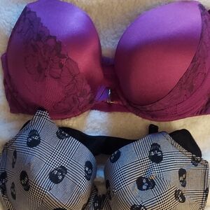 Luxurious Purple Lace And Skull Bra Bundle